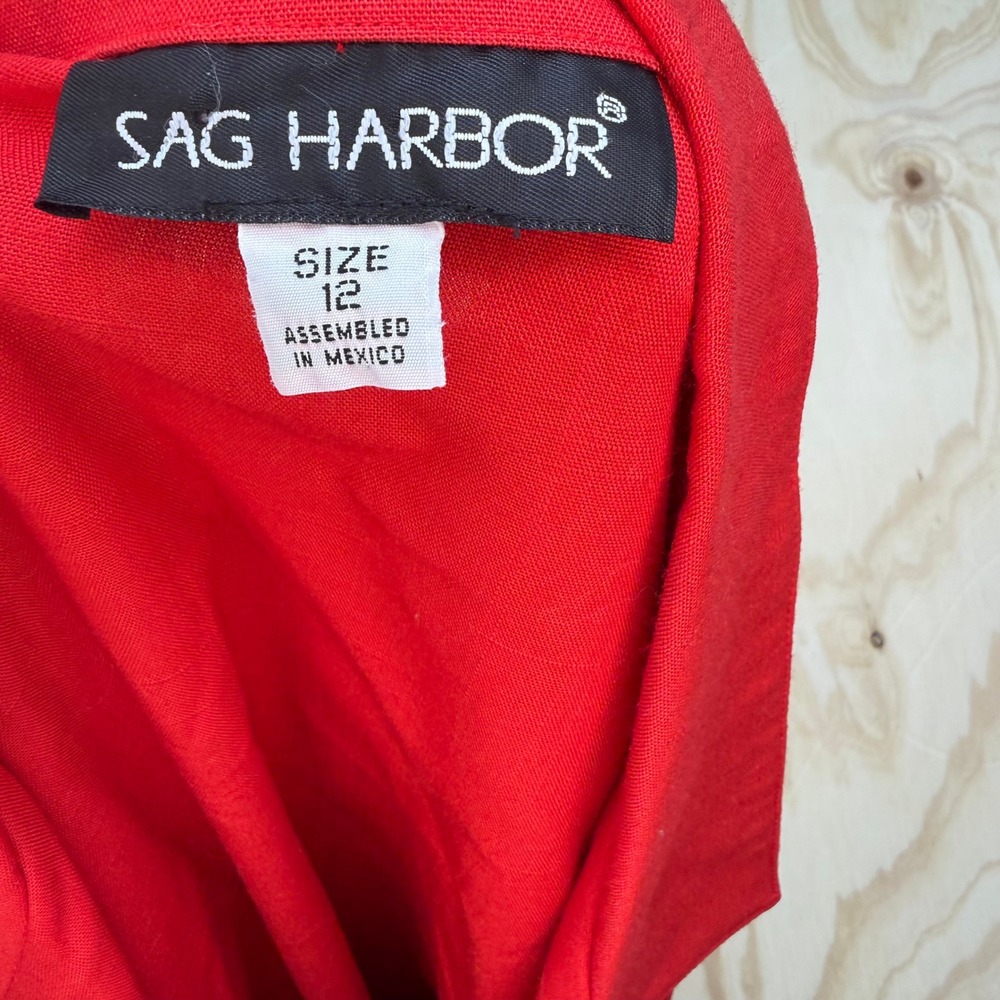 Sag Harbor Red Skirt Suit Set Vintage Blazer & Skirt 12 Vintage Academia - Picture 6 of 14